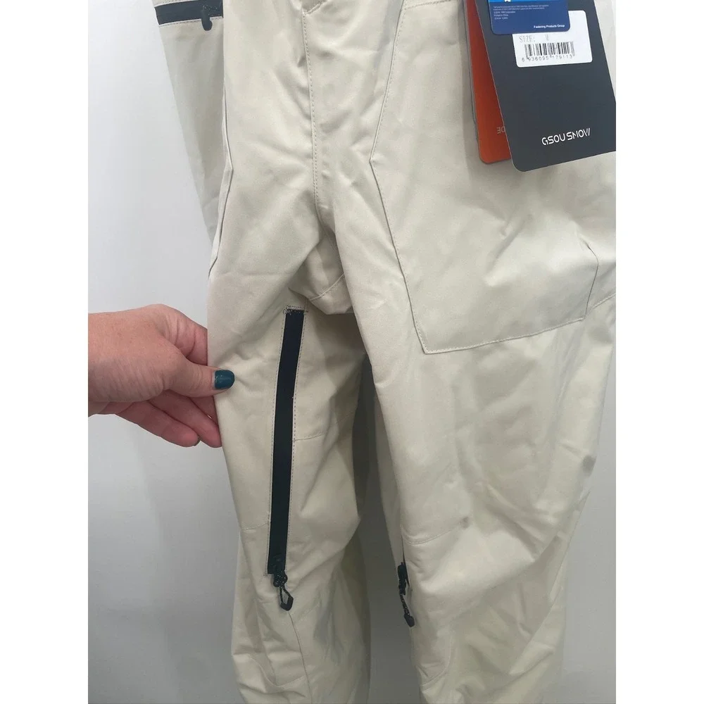 GSOU SNOW Beige Snowboard Pants Men's Size Med New w/ Tags Waterproof Breathable